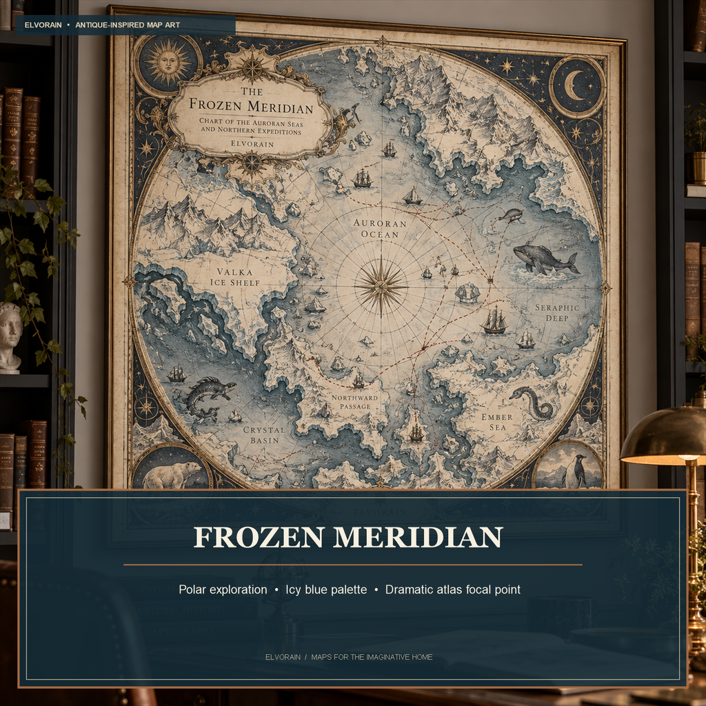 Elvorain™ Frozen Meridian Map Art Print
