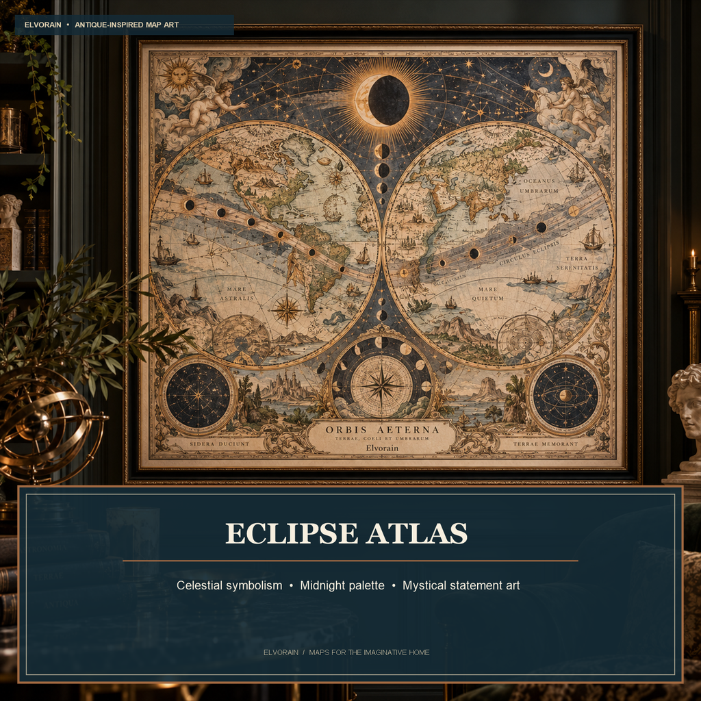 Elvorain™ Eclipse Atlas Map Art Print