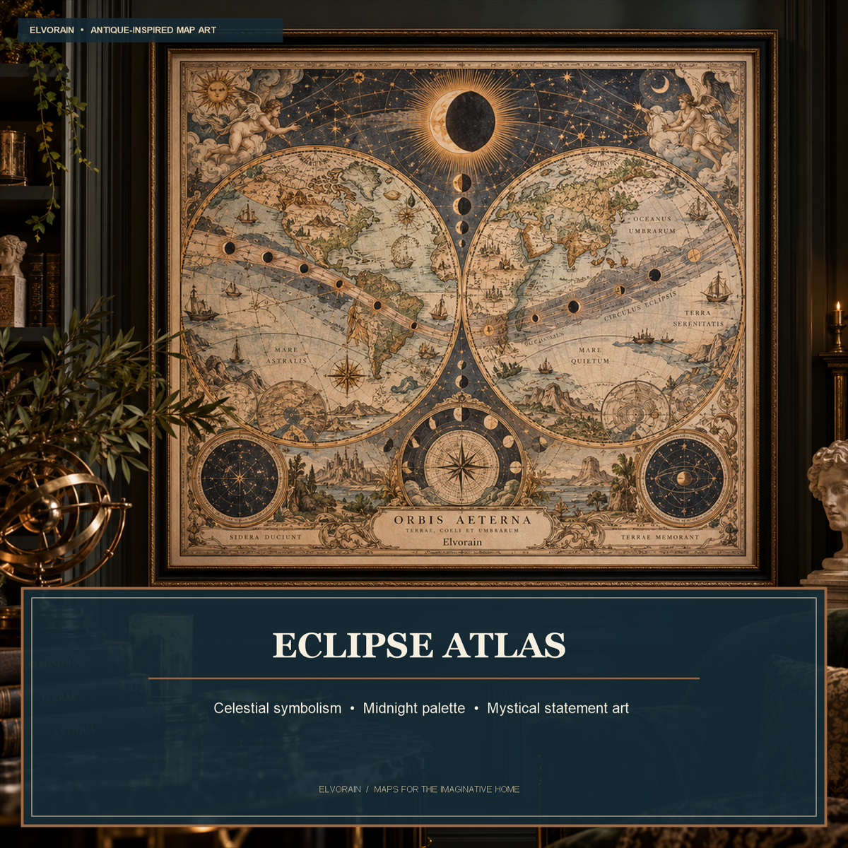 Elvorain™ Eclipse Atlas Map Art Print