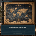 Elvorain™ Midnight Voyager World Map Art Print