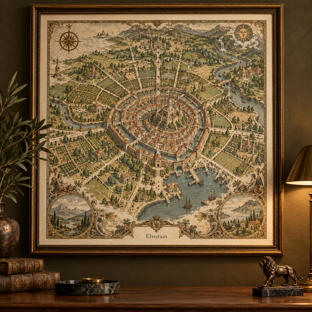 Elvorain™ Sovereign City Map Art Print