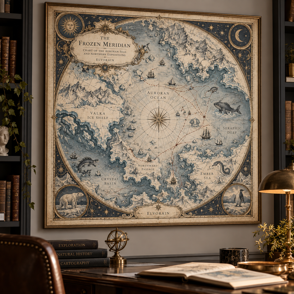 Elvorain™ Frozen Meridian Map Art Print