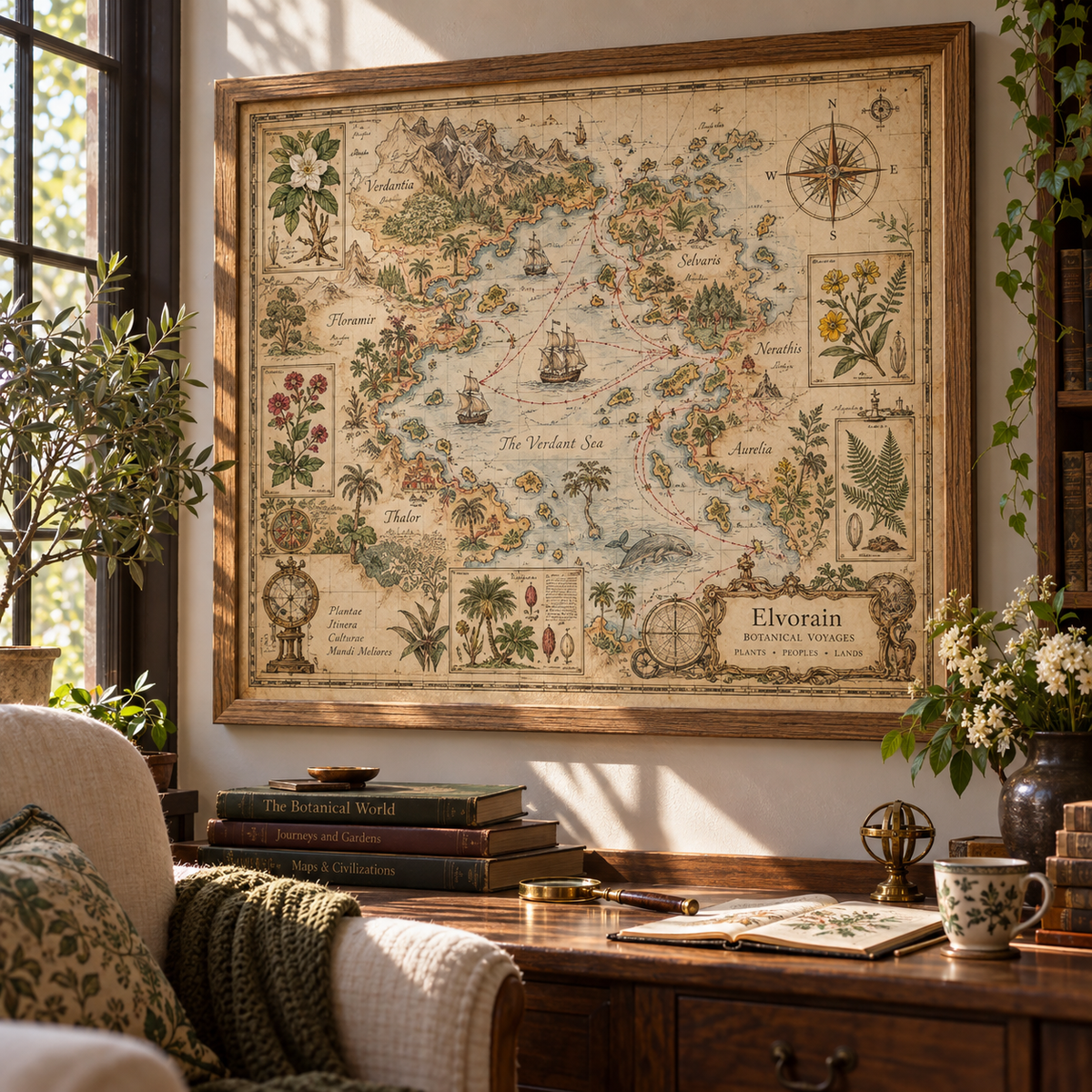 Elvorain™ Botanical Isles Map Art Print