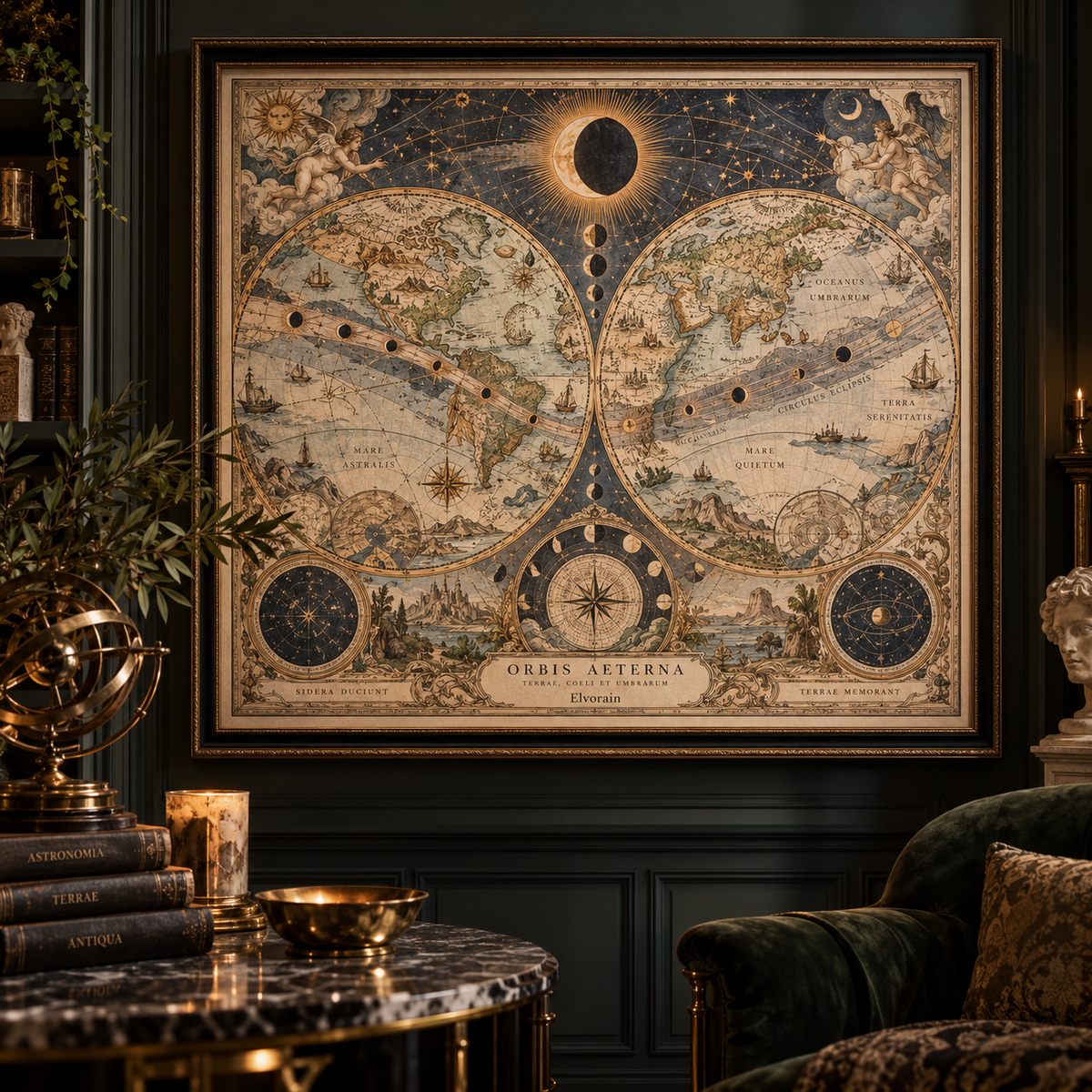 Elvorain™ Eclipse Atlas Map Art Print