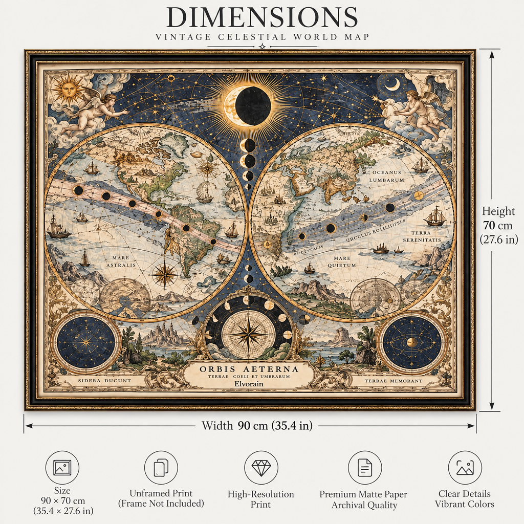 Elvorain™ Eclipse Atlas Map Art Print