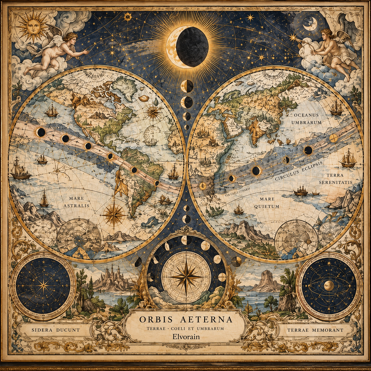 Elvorain™ Eclipse Atlas Map Art Print