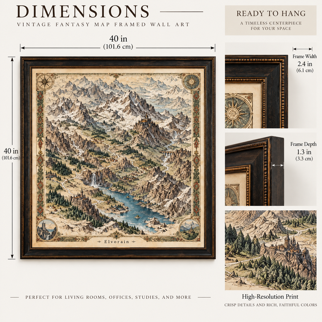 Elvorain™ Highland Realms Map Art Print