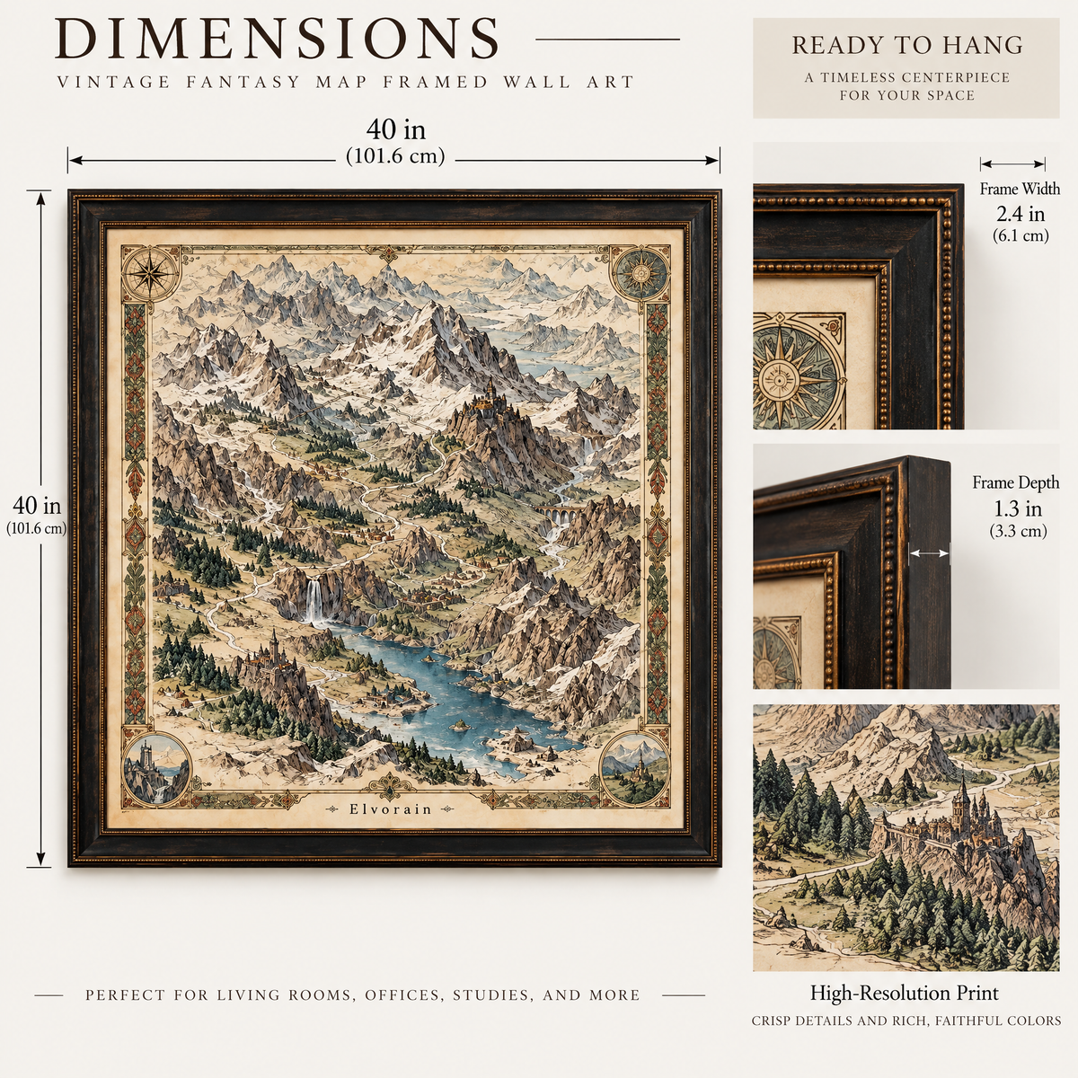 Elvorain™ Highland Realms Map Art Print
