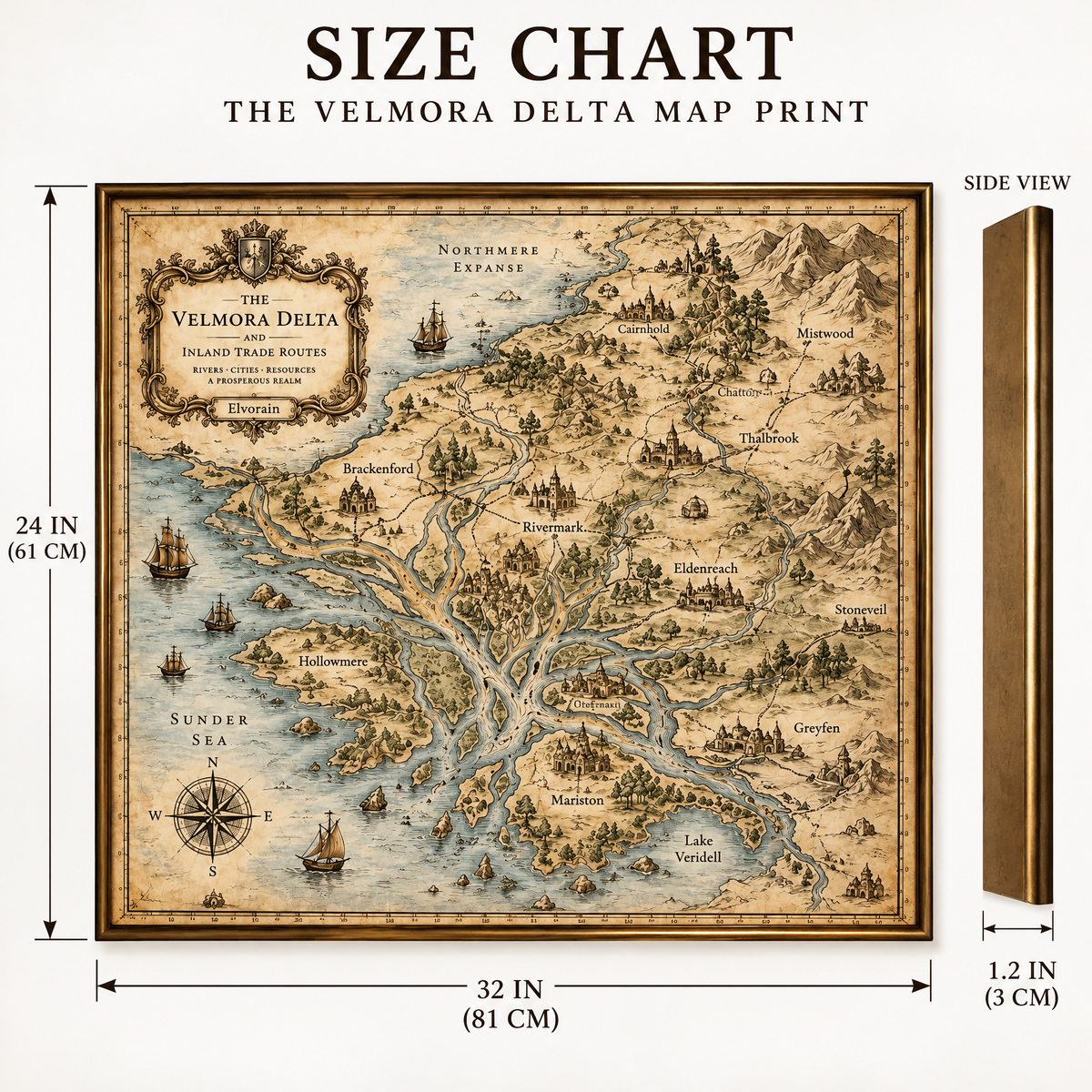 Elvorain™ Whispering Delta Map Art Print