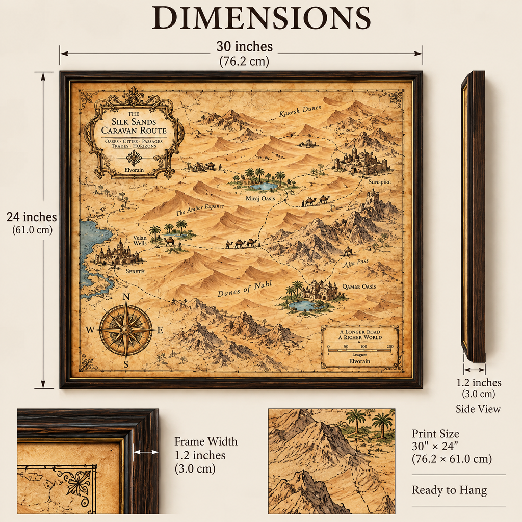 Elvorain™ Silkroad Sands Map Art Print