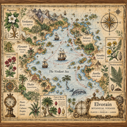 Elvorain™ Botanical Isles Map Art Print