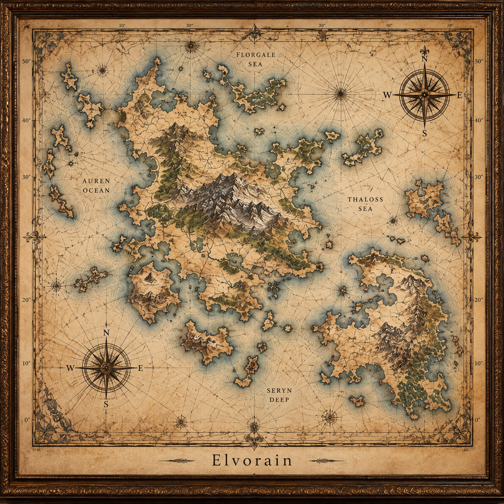 Elvorain™ Forgotten Isles Map Art Print