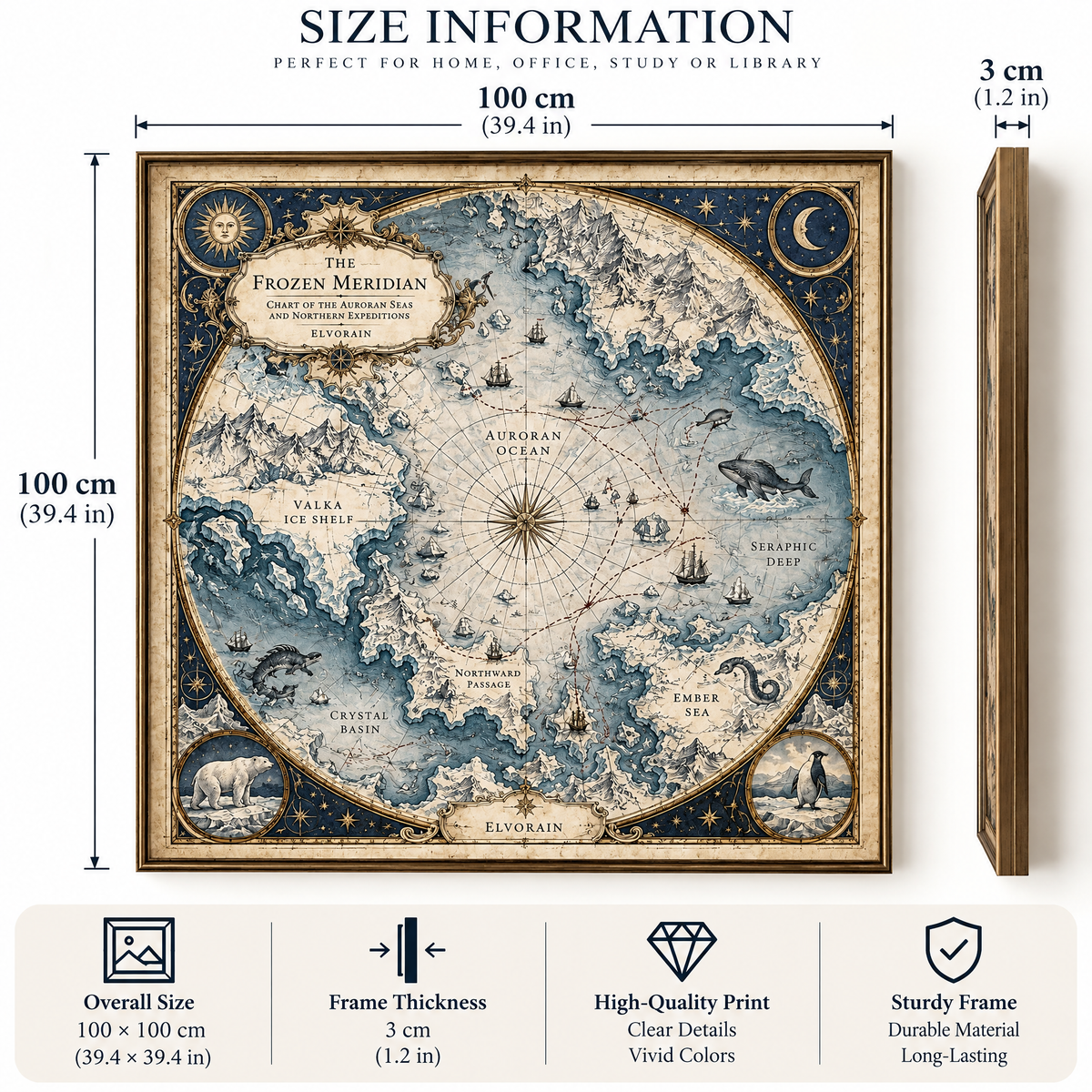 Elvorain™ Frozen Meridian Map Art Print