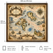 Elvorain™ Emerald Currents Ocean Map Art Print