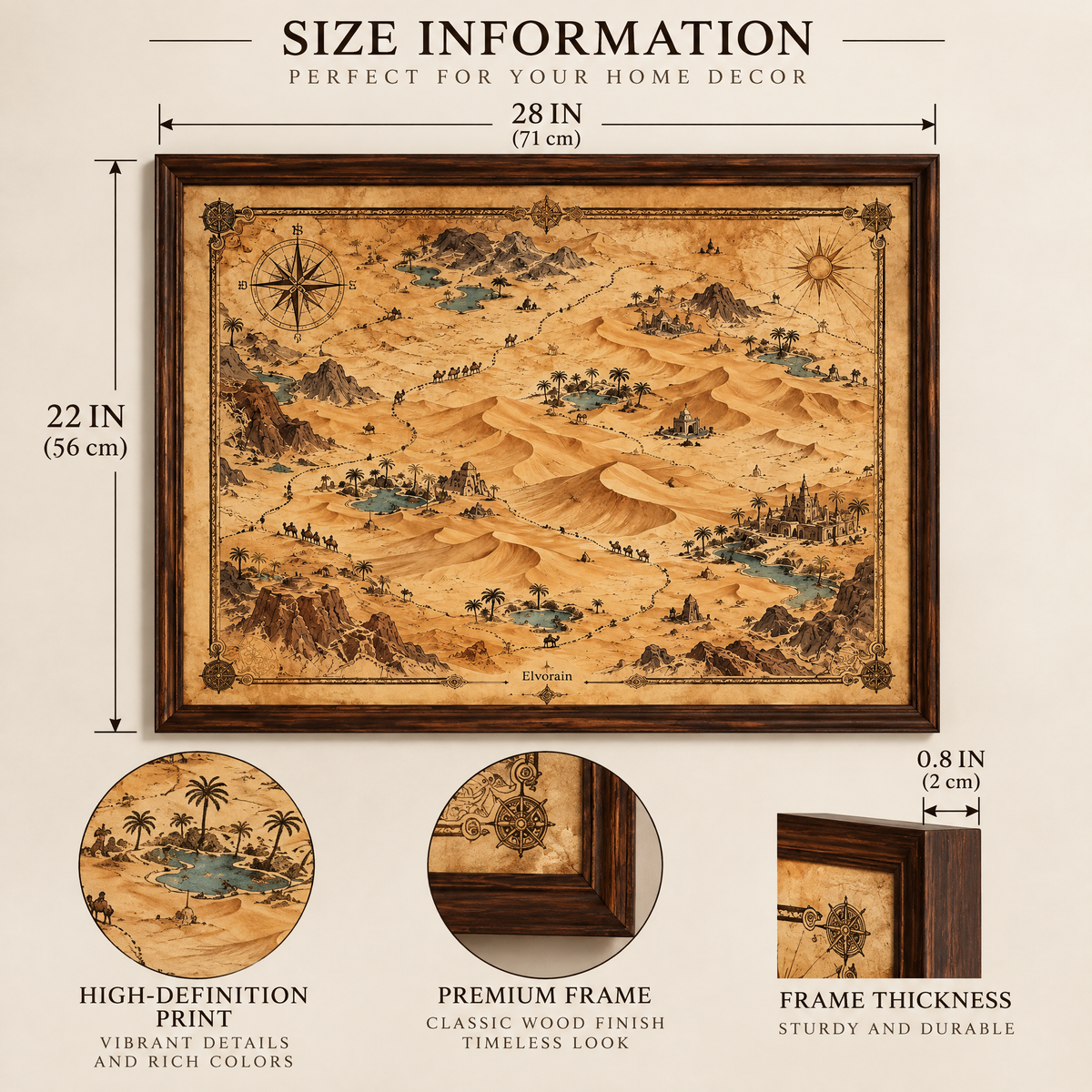 Elvorain™ Amber Dunes Map Art Print