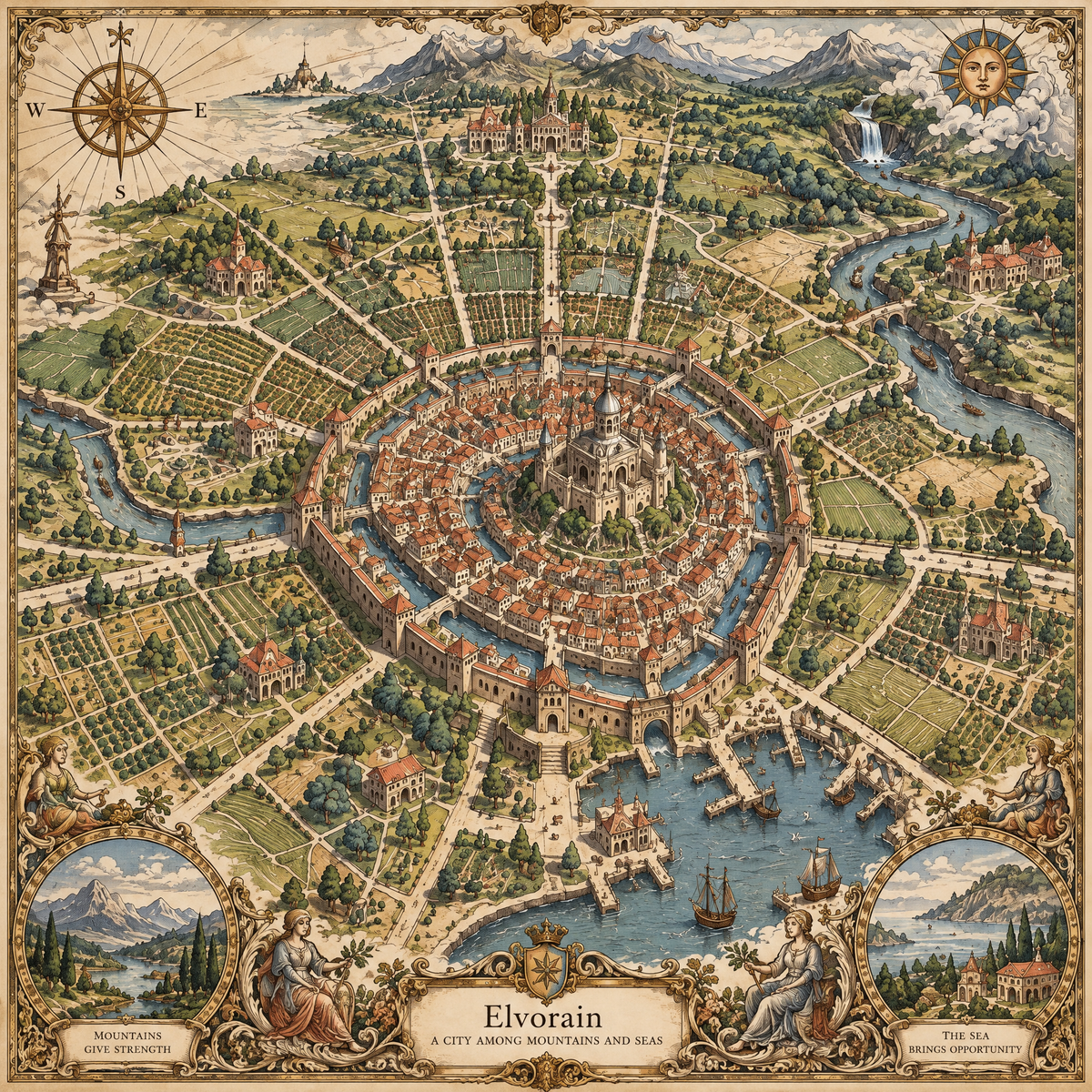 Elvorain™ Sovereign City Map Art Print