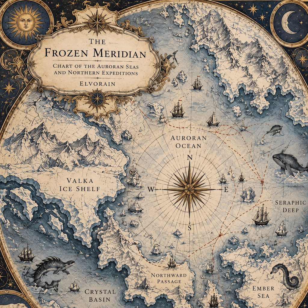 Elvorain™ Frozen Meridian Map Art Print